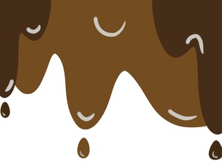 Tempting chocolate glaze drip with glossy melt texture. Perfect for bakery branding, dessert promotion, menu cover, candy packaging, food advertising, and social campaign visuals. Wavy chocolate drop 