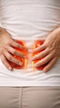 Chronic kidney disease concept medical health problem kidney pain human body organ anatomy urinary system nephrology patient abdomen healthcare illness chronic kidney disease concept with human back