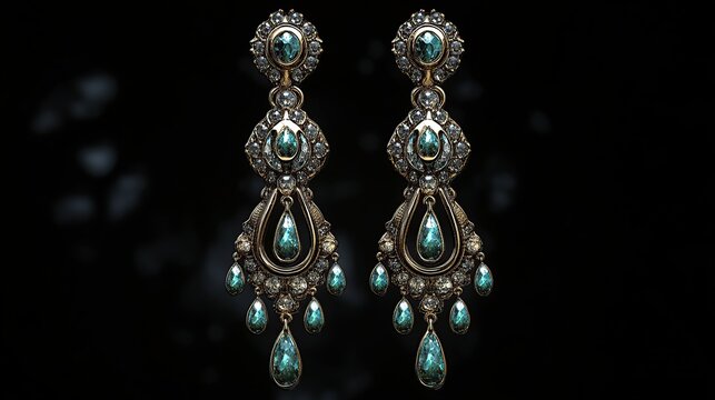 Elegant Emerald and Diamond Dangle Earrings
