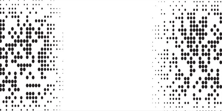 Halftone circles, halftone dot pattern simple art