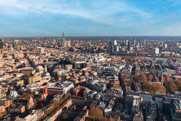 Naklejka premium Aerial view of the City of London skyline