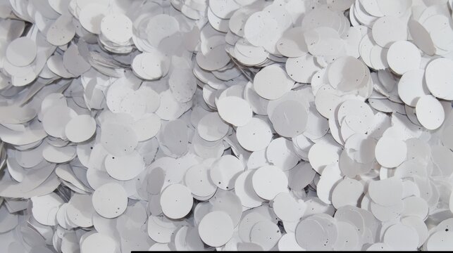 Punch hole paper, white circles confetti, office waste texture 