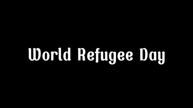 Typography design for a global observance dedicated to fostering awareness and support for refugees and displaced persons, promoting humanitarian solidarity