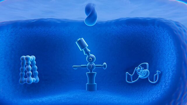 3D Cell Biology Research Microscopic Molecular Structure Science Animation