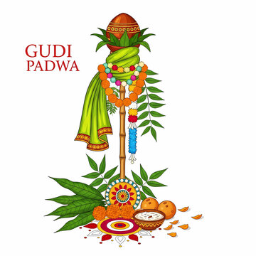Vibrant Gudi Padwa celebration with traditional decorations and rituals