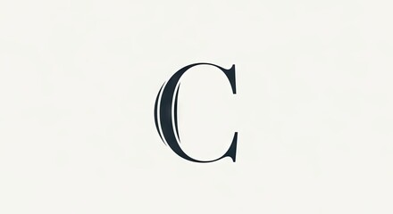 Fototapeta premium Elegant letter c design in dark blue against a neutral background