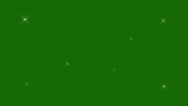 twinkle Stars blast animated, Glitter sparkle animated, shiny glowing star animation, flat vector doodles, shiny glowing stars animation, blinking bokeh light effect green screen background. 4k video