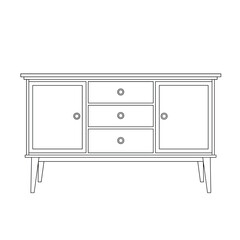 Wooden cabinet with drawers for home interior storage