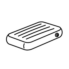 Electric heater on white background with metal and technology elements