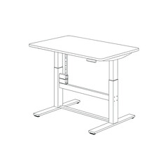 3D white table with modern office chairs in a minimal interior setting
