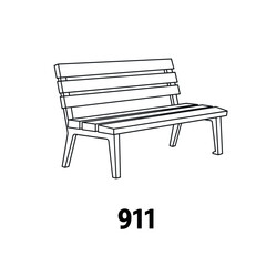 Old wooden park bench isolated on white background 3D illustration