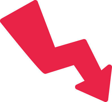 Sharp red arrow pointing downwards