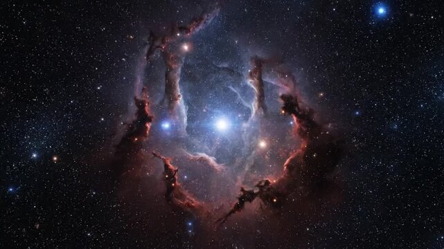 Cosmic Nebula and Starfield in Deep Space