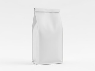 3d illustration of a white plastic bag with a resealable zipper