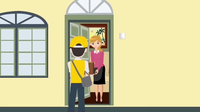 Construction Workers at Building Site Animation, Team of Builders