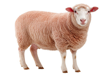 Fototapeta premium Farm Sheep Cut Out on Transparent Background