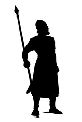 Obraz premium Vector illustration of a man with a spear.