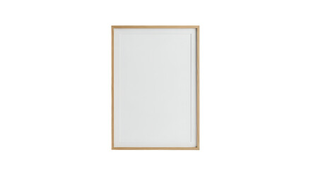 Wooden Frame With White Canvas Isolated Against Black Background