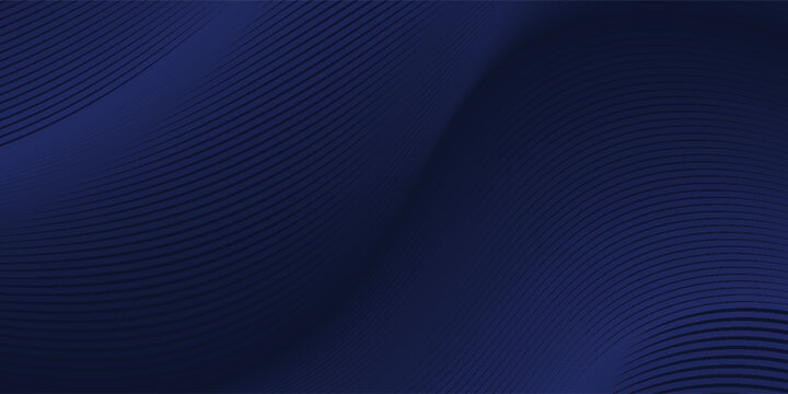 Luxury Navy Blue Abstract Wave Background with Elegant Gold Line Pattern and Texture