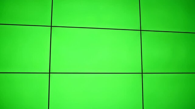 Bright Green Tile Wall In Blue Studio.