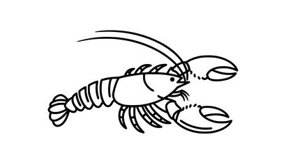 Obraz premium Minimal Line Lobster Icon