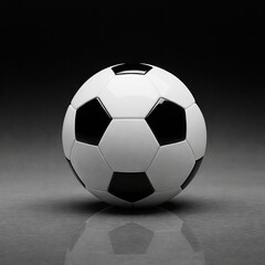 Naklejka premium Professional soccer ball on sleek reflective surface, world cup football 2026