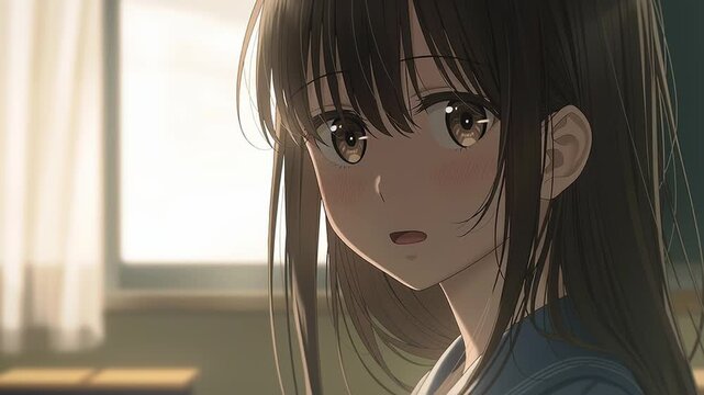 アニメ調の日本人美少女の様々なシーン_表情