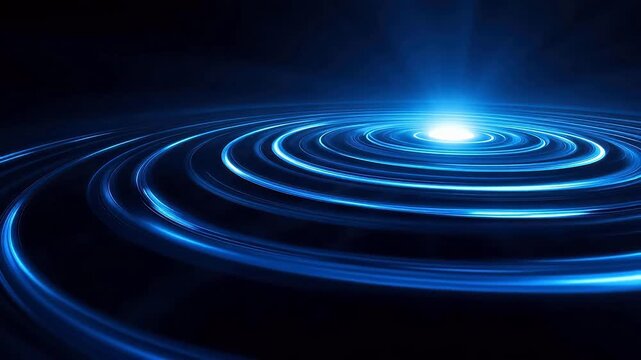 Abstract blue circular technology design