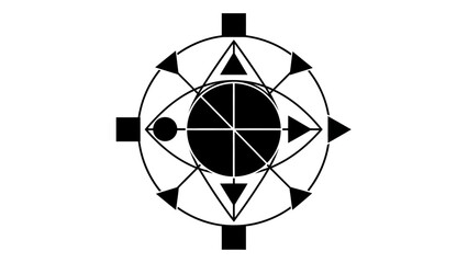Fototapeta premium Mystical Eye Symbol with Geometric Shapes and Celestial Elements