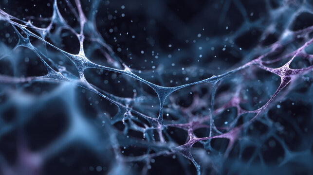 Abstract neural network background digital web connection pattern, glowing mesh lines and particles create futuristic technology mood