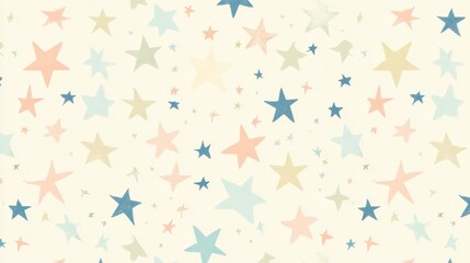 Pastel star outline pattern on cream background for kids and baby products