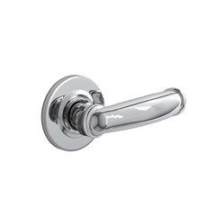 Obraz premium Chrome door handle on white background