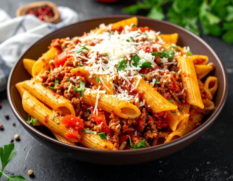 Penne mit Schweinehack und Paprika