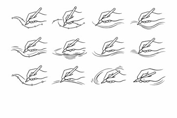 Fototapeta premium Motion image simple sweep generation icon reflective vector curve hand relaxed arc