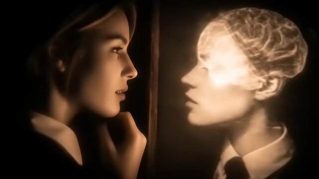 Human reflection: A conceptual video exploring the brain and self awareness through visual imagery with dark tones