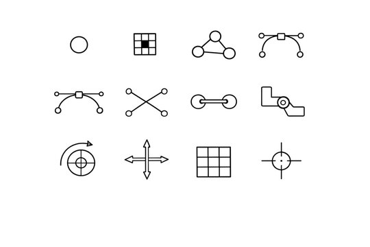Vector node icon joint reference grid simple connector pivot dot image generation