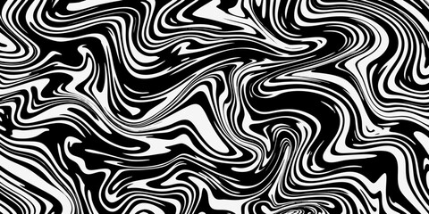 Fototapeta premium Abstract swirling pattern of black and white lines creating a fluid effect