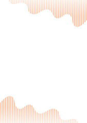 縦の背景　ボーダー柄の波線の枠　グラデーション　オレンジ