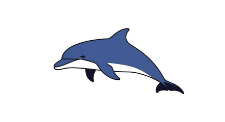 Obraz premium Pixelated Dolphin with Blue and White Colors on a Transparent Background