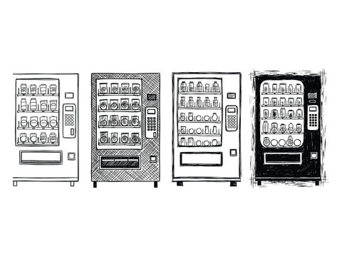 vending machine row commercial concept illustration