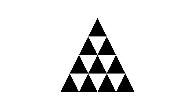 triangles in a triangle, black isolated silhouette