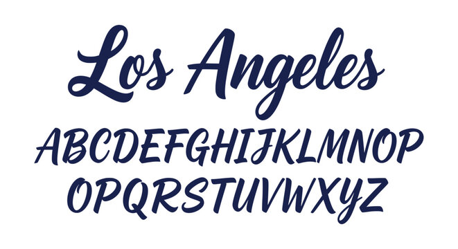 Elegant Los Angeles Script Font Hand Lettering Alphabet Typeface Calligraphy Vector Design