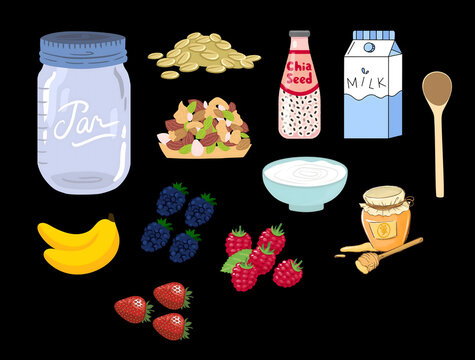 overnight oats vector