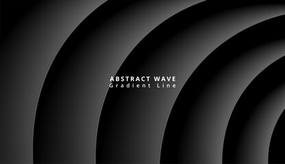 A modern abstract wave design with gradient lines in black and white