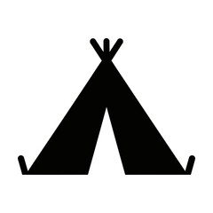 Teepee icon silhouette for camping and outdoor shelter in minimalist flat design © Zyariss