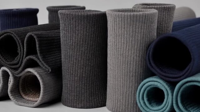 Detailed medium shot showcasing stretchy tubular knit tubes designed for seamless activewear construction with enhanced movement and comfort features.