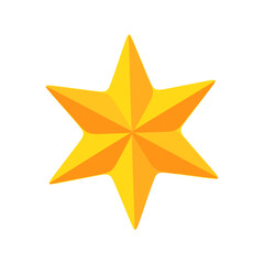 Obraz premium Six Pointed Star Graphic Modern Celestial Icon with Warm Yellow and Orange Tone Palette