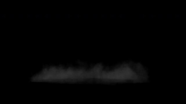 Realistic Ground Fog and Smoke Element on Black Background for Visual Effects.