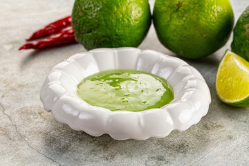 Lime green chili spicy sauce