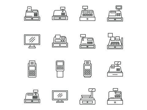Point of Sale System Icons Business Transaction Technology